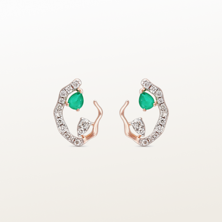 Nishka rose gold diamond earrings derwl 54123