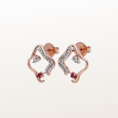 Nishka Rose Gold Diamond Earrings DERWL-54125