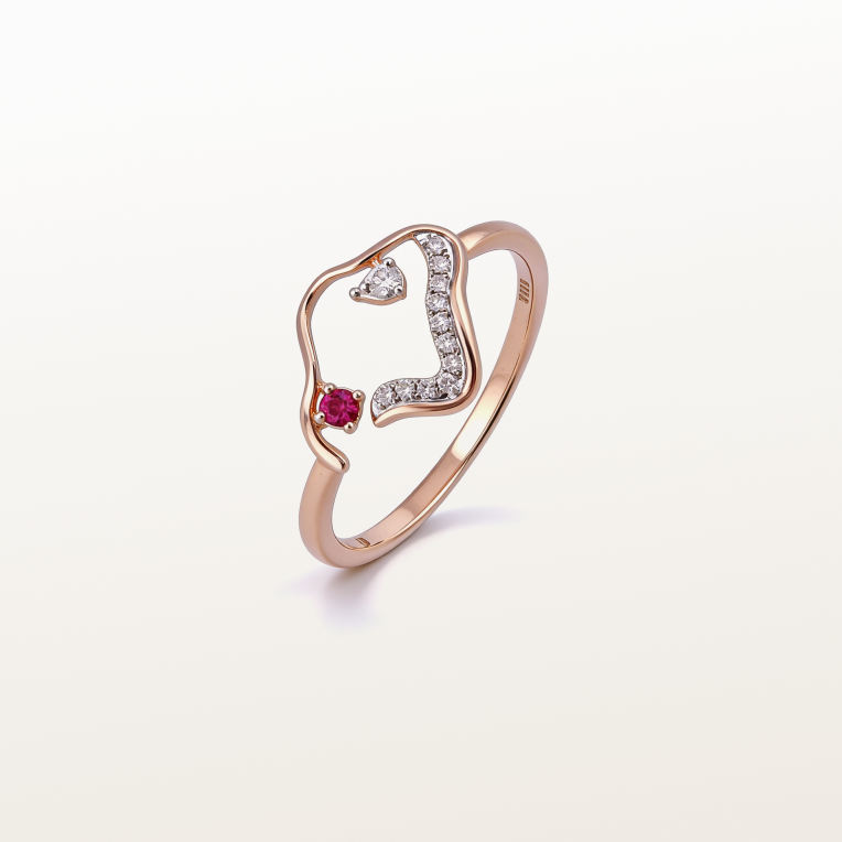 Nishka Rose Gold Diamond Ring DFRWL-19491