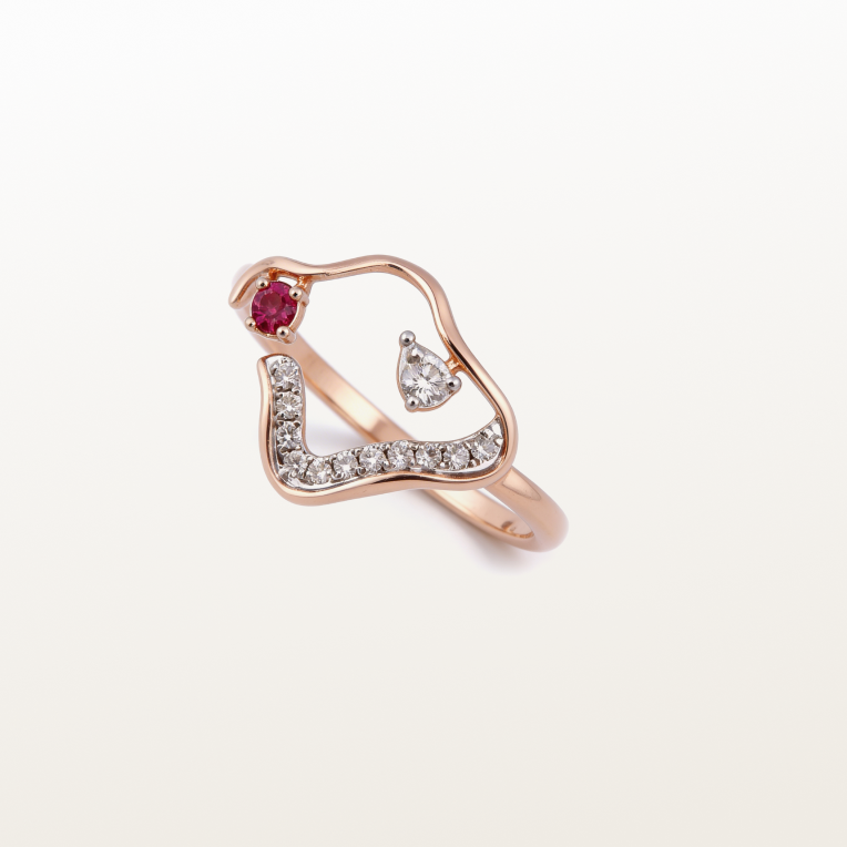 Nishka Rose Gold Diamond Ring DFRWL-19491