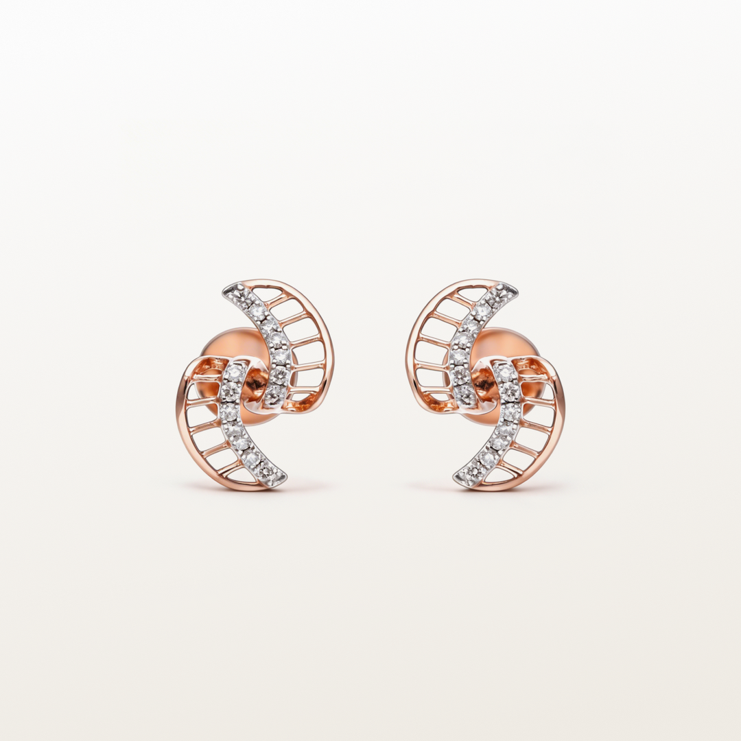 Nishka Rose Gold Diamond Earrings DERWL-54131