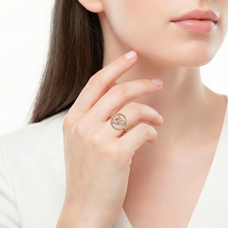 Nishka Rose Gold Diamond Ring DFRWL-19495