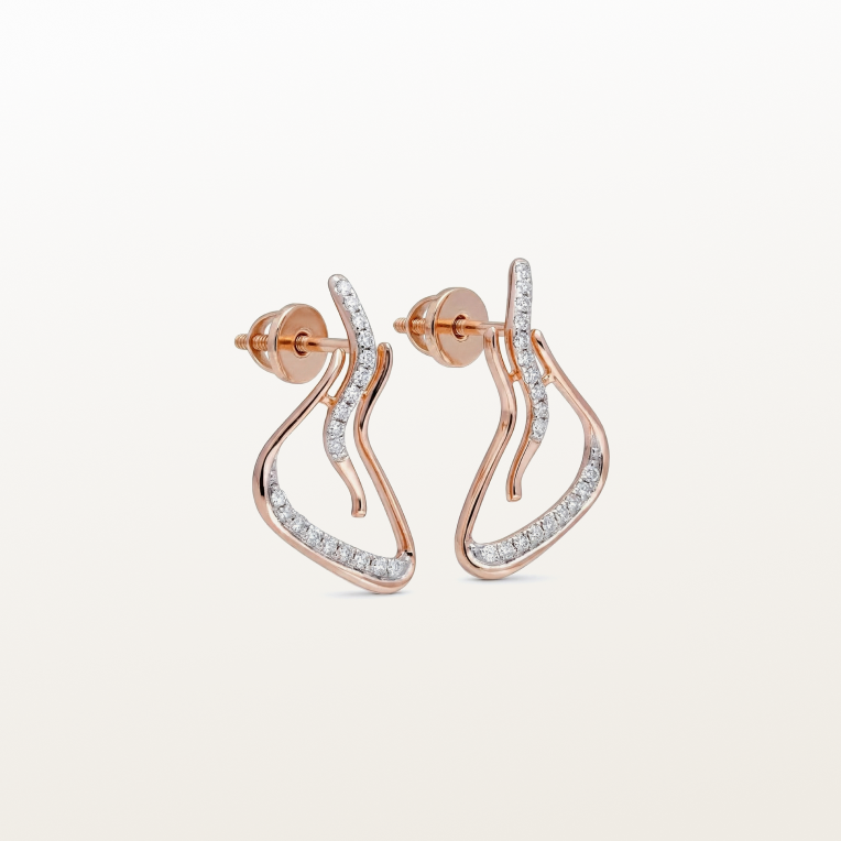 Nishka Rose Gold Diamond Earrings DERWL-54142