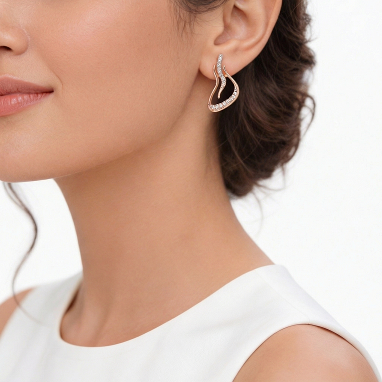 Nishka rose gold diamond earrings derwl 54142