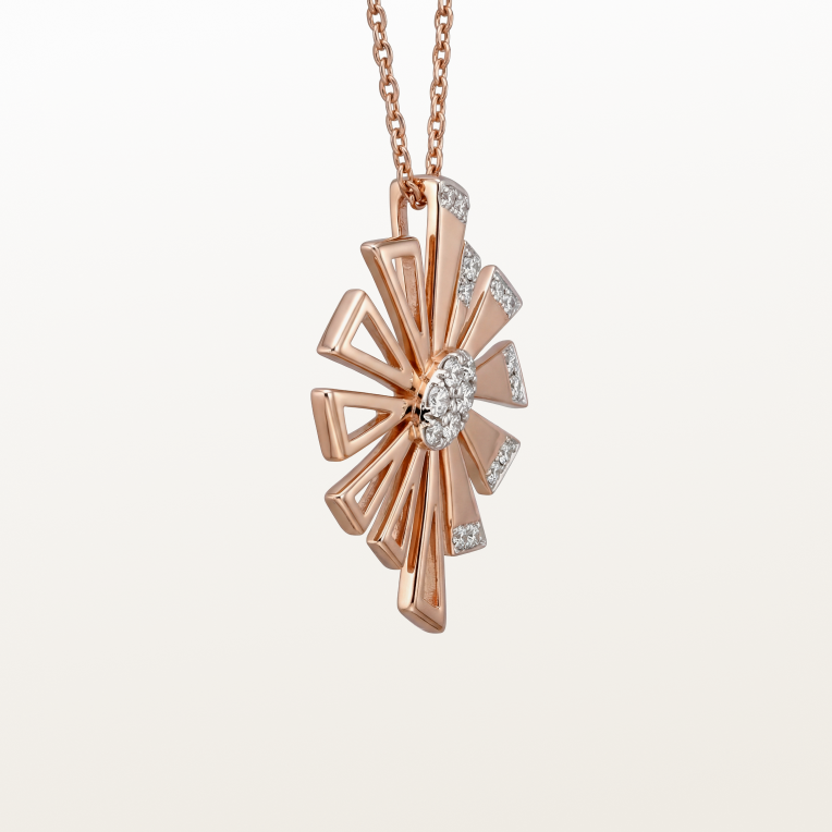 Nishka Rose Gold Diamond Chain Pendant DCPWL-30511