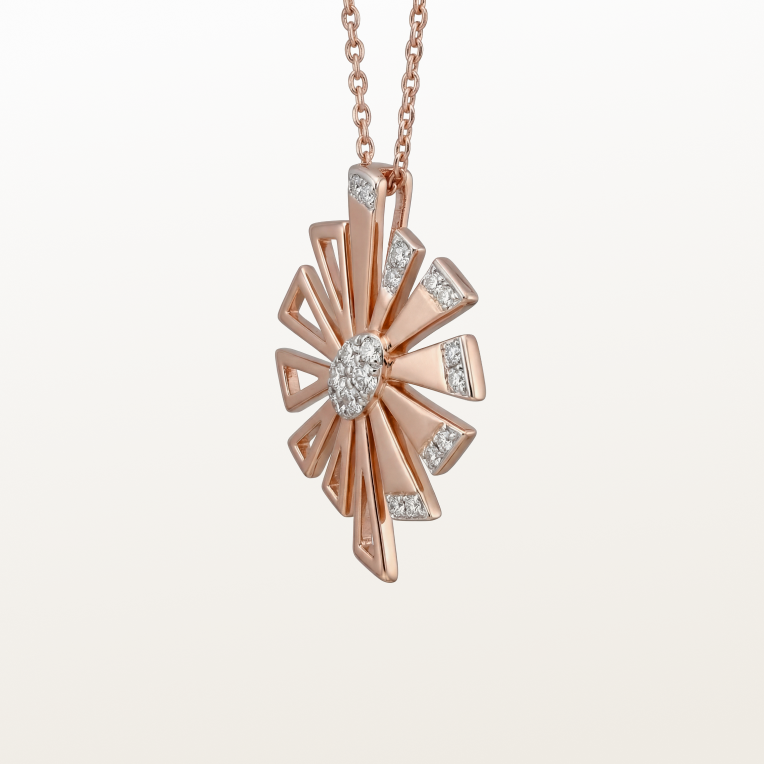 Nishka Rose Gold Diamond Chain Pendant DCPWL-30511