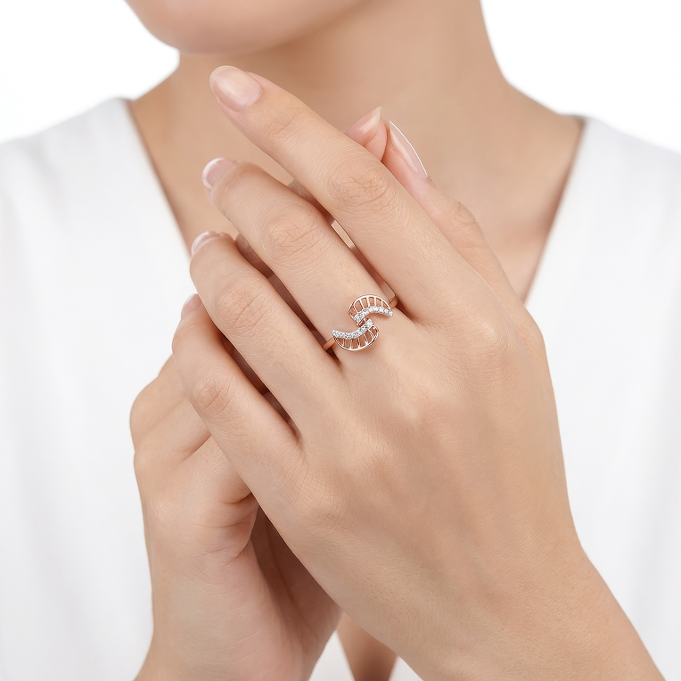 Nishka rose gold diamond ring dfrwl 19499