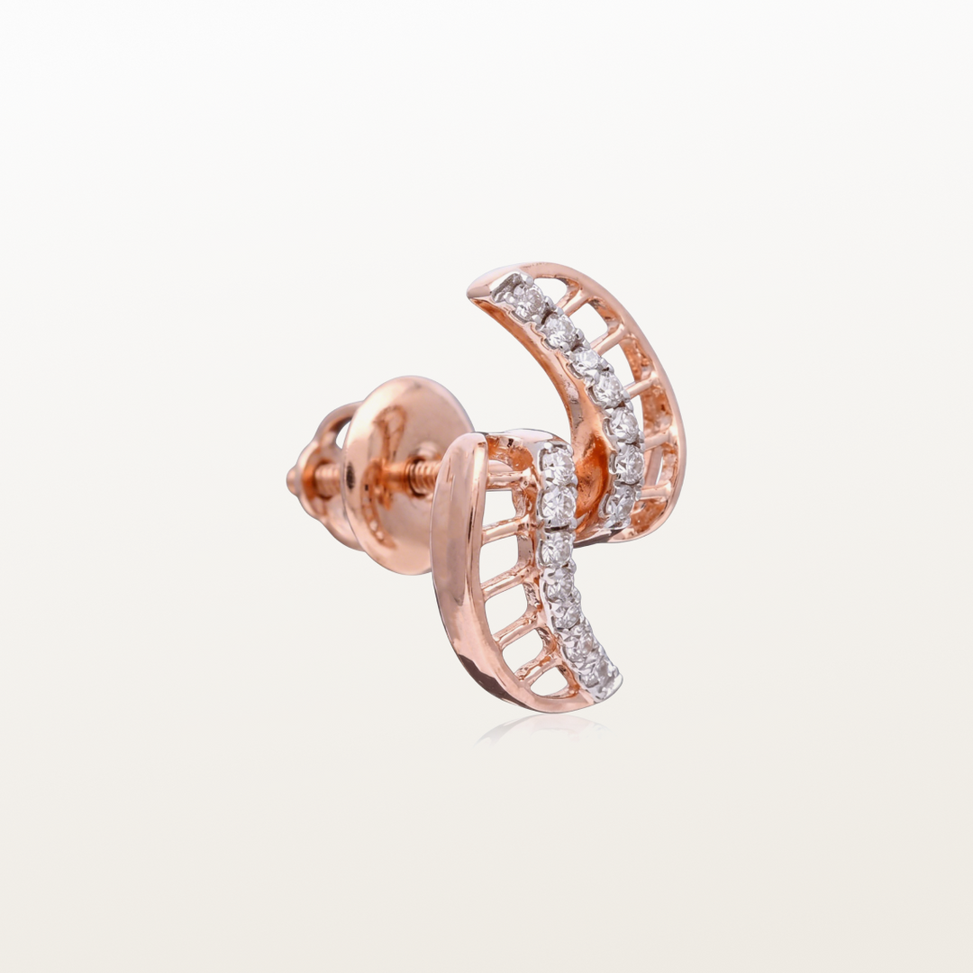 Nishka Rose Gold Diamond Earrings DERWL-54131