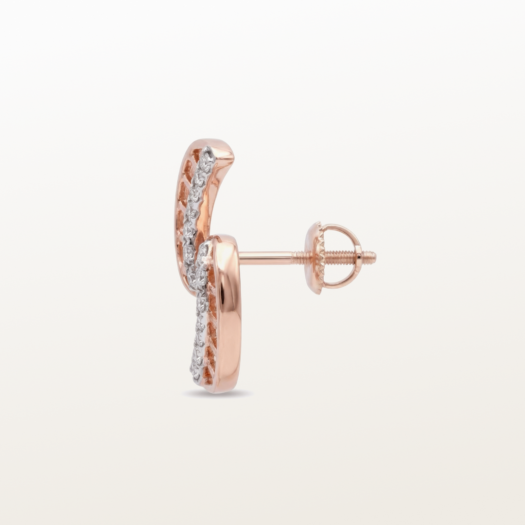 Nishka Rose Gold Diamond Earrings DERWL-54131