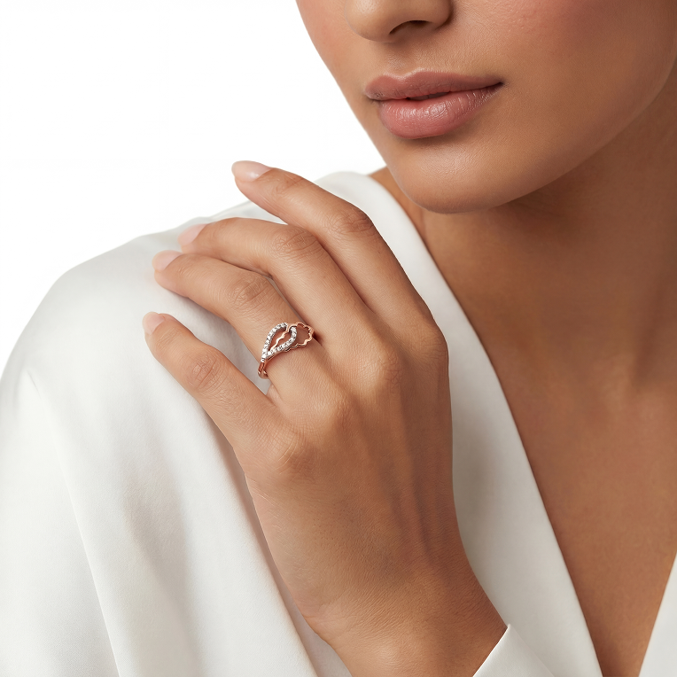 Nishka rose gold diamond ring dfrwl 19492