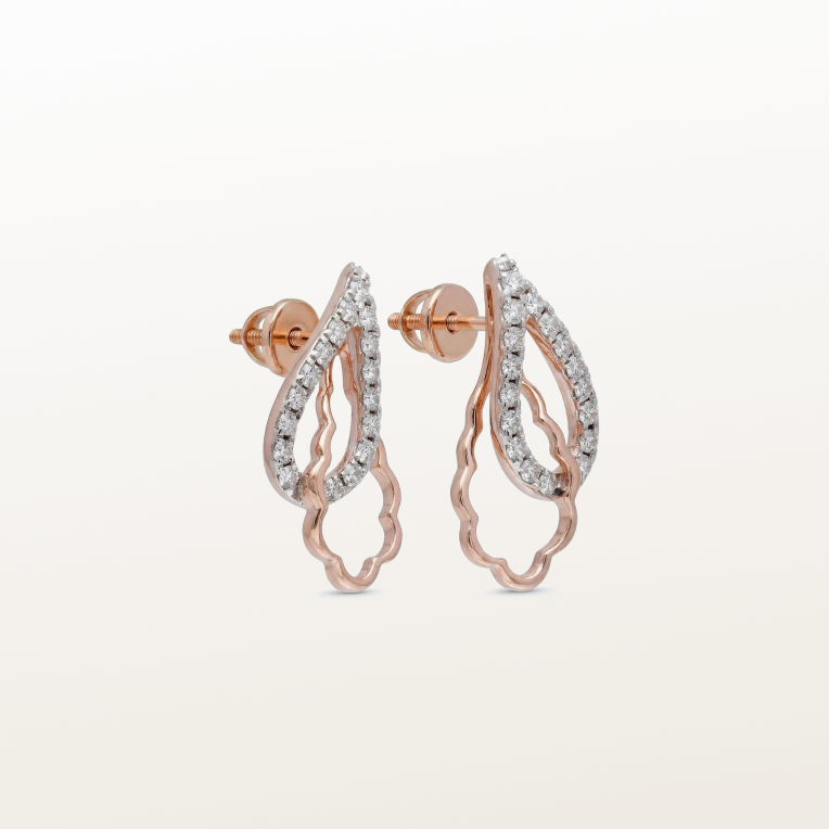 Nishka Rose Gold Diamond Earrings DERWL-54127