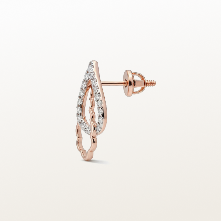 Nishka Rose Gold Diamond Earrings DERWL-54127