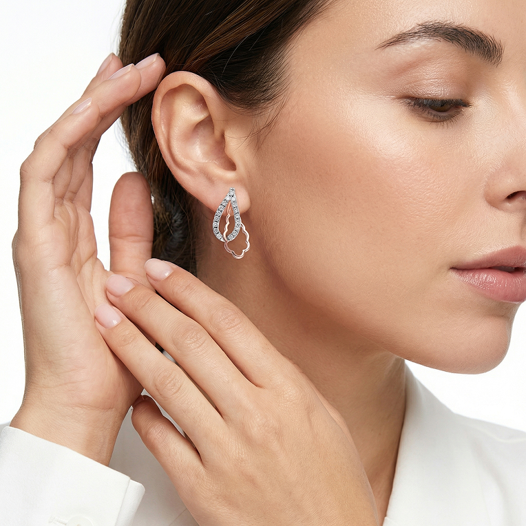Nishka rose gold diamond earrings derwl 54127