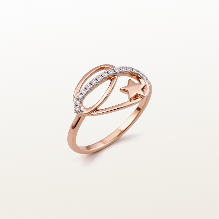 Nishka Rose Gold Diamond Ring DFRWL-19493