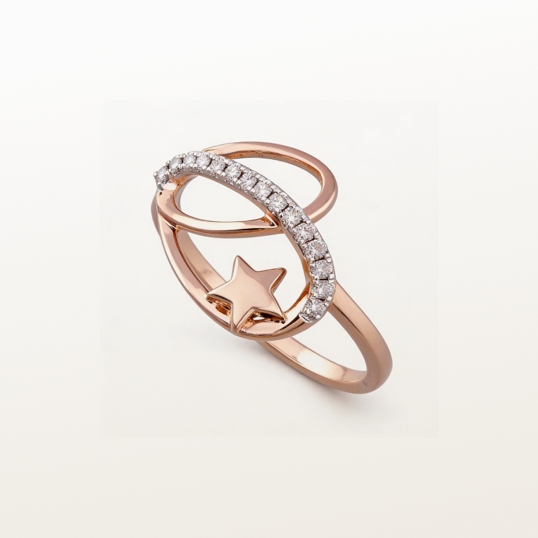 Nishka Rose Gold Diamond Ring DFRWL-19493