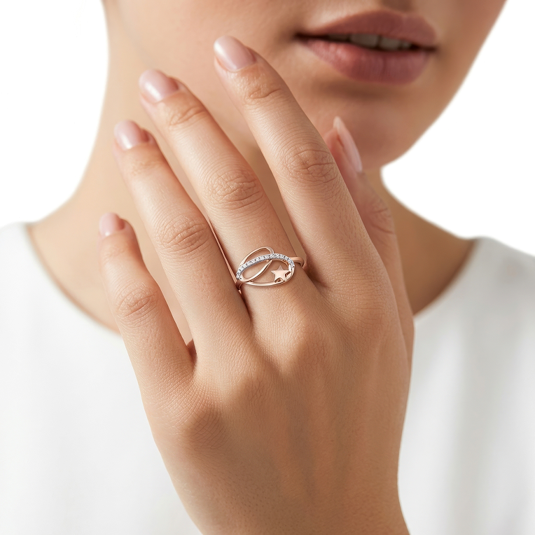 Nishka rose gold diamond ring dfrwl 19493