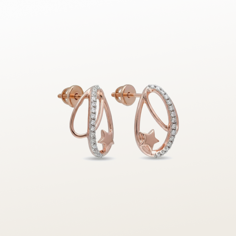 Nishka Rose Gold Diamond Earrings DERWL-00887