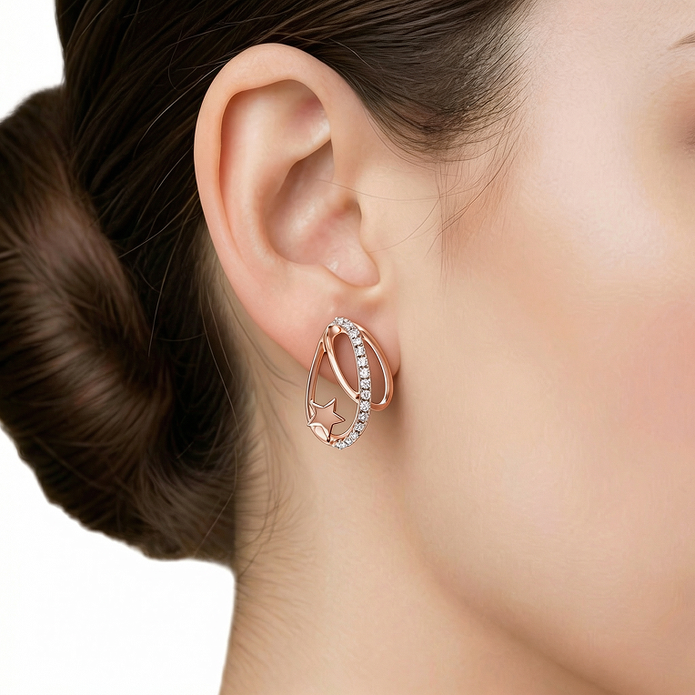 Nishka rose gold diamond earrings derwl 00887