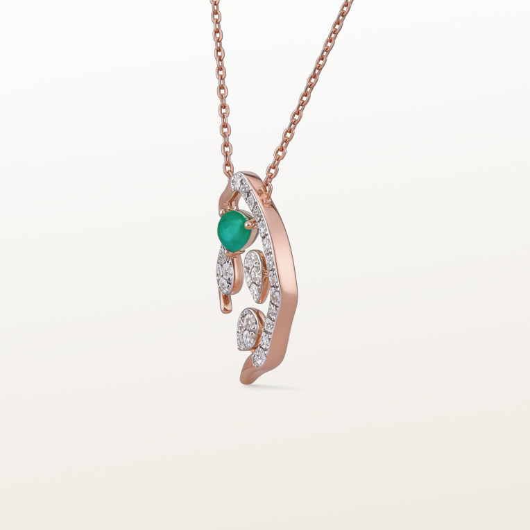 Nishka Rose Gold Diamond Chain Pendant DCPWL-30492