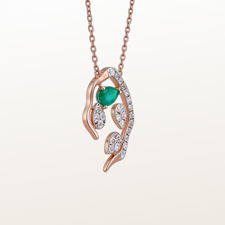 Nishka Rose Gold Diamond Chain Pendant DCPWL-30492