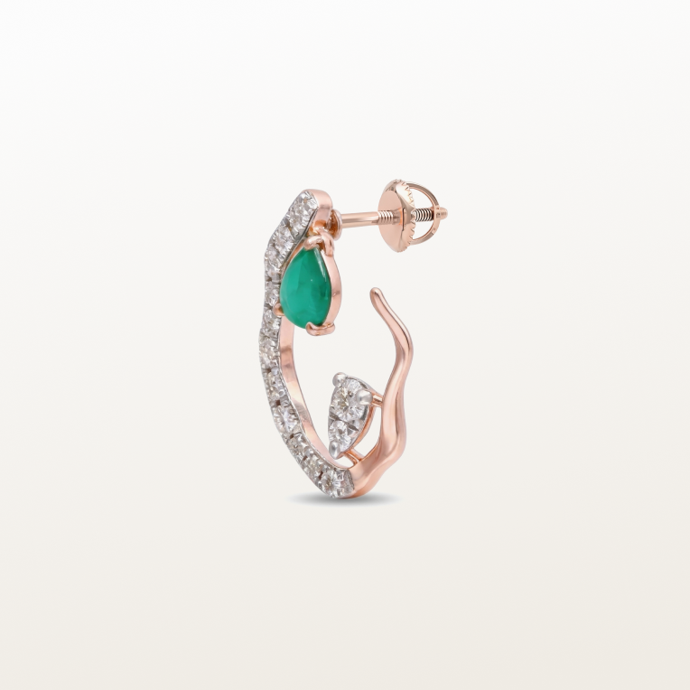 Nishka Rose Gold Diamond Earrings DERWL-54123