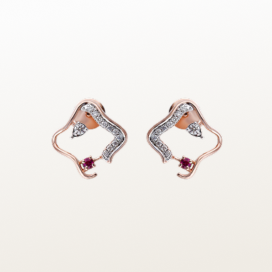 Nishka Rose Gold Diamond Earrings DERWL-54125